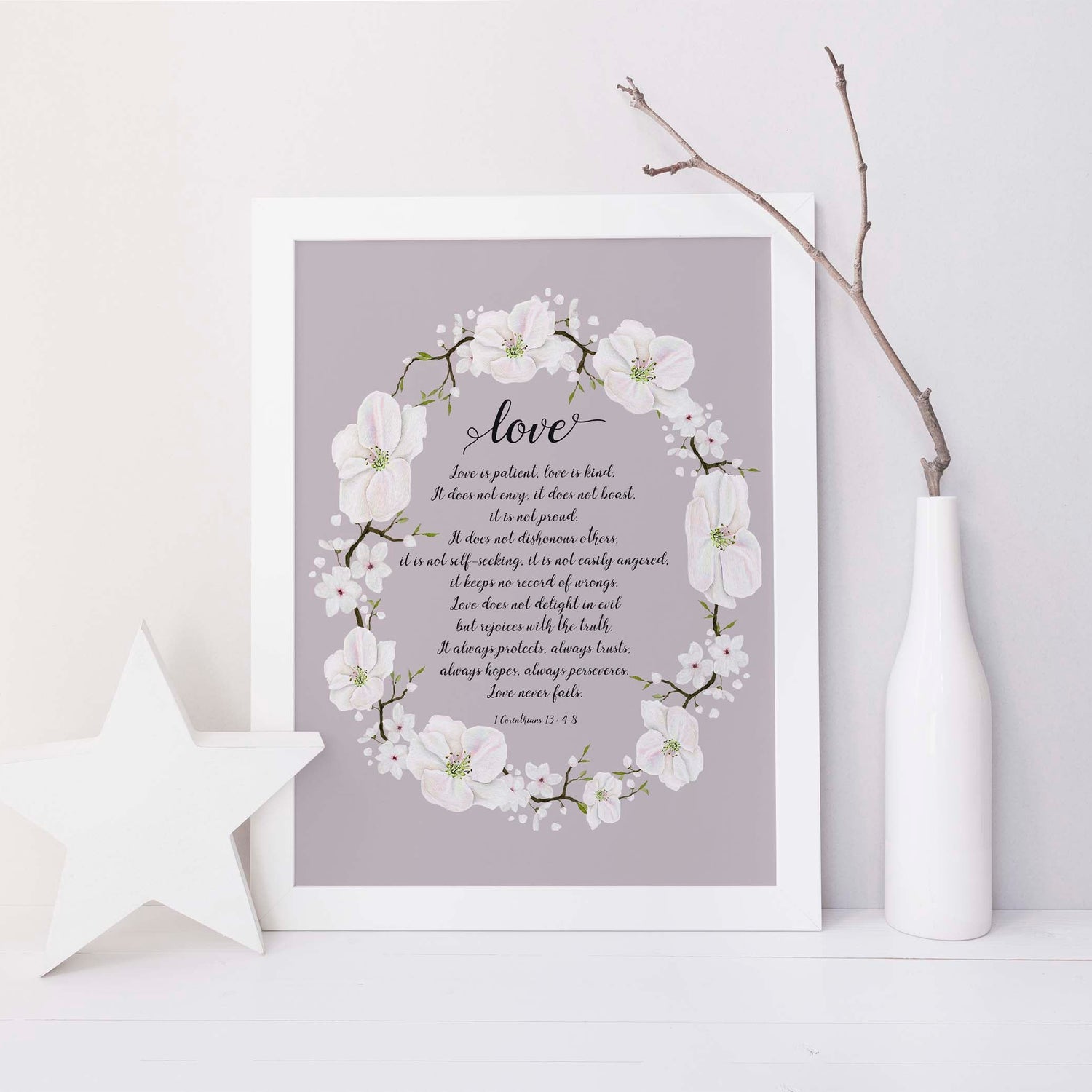 1 corinthians 13 poster, christian wedding gifts, gift for christian couple, gift for christian marriage