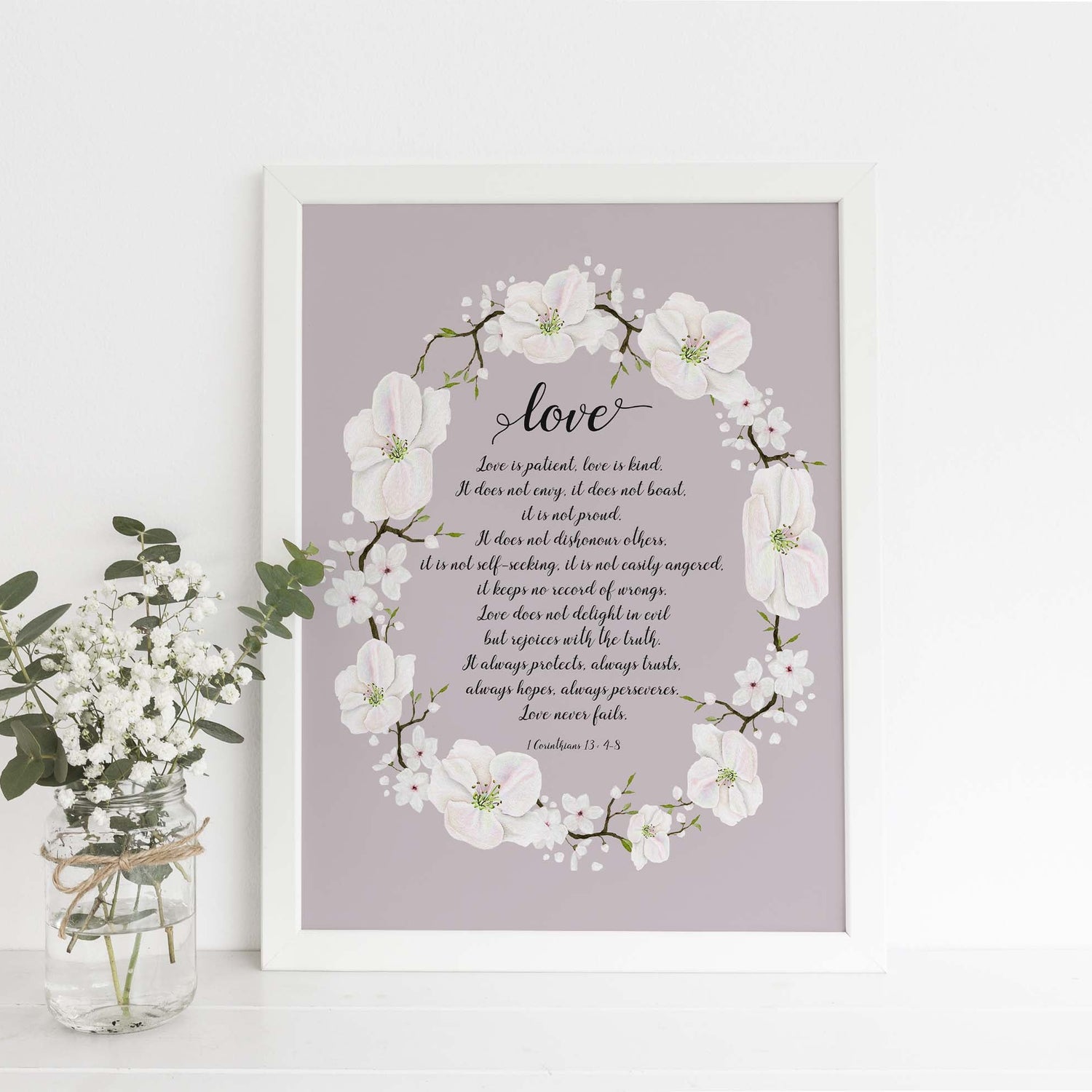 Love is Print, Gifts for Christian woman, christian anniversary gifts, christian marriage quotes