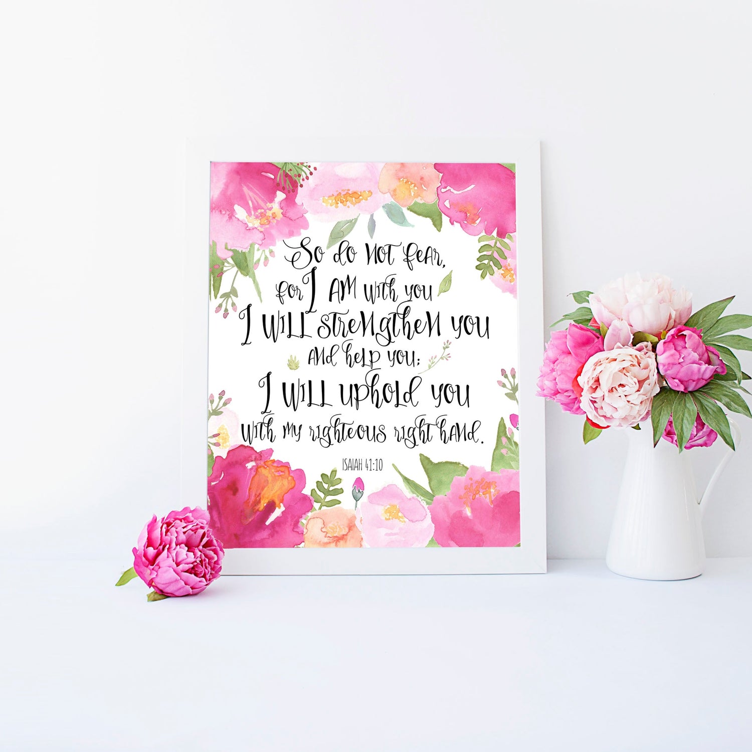 christian artists painters wall decor , perfect if you need Christian Art gifts, bible verse about fear and worry and stress, so do not fear for I am with you