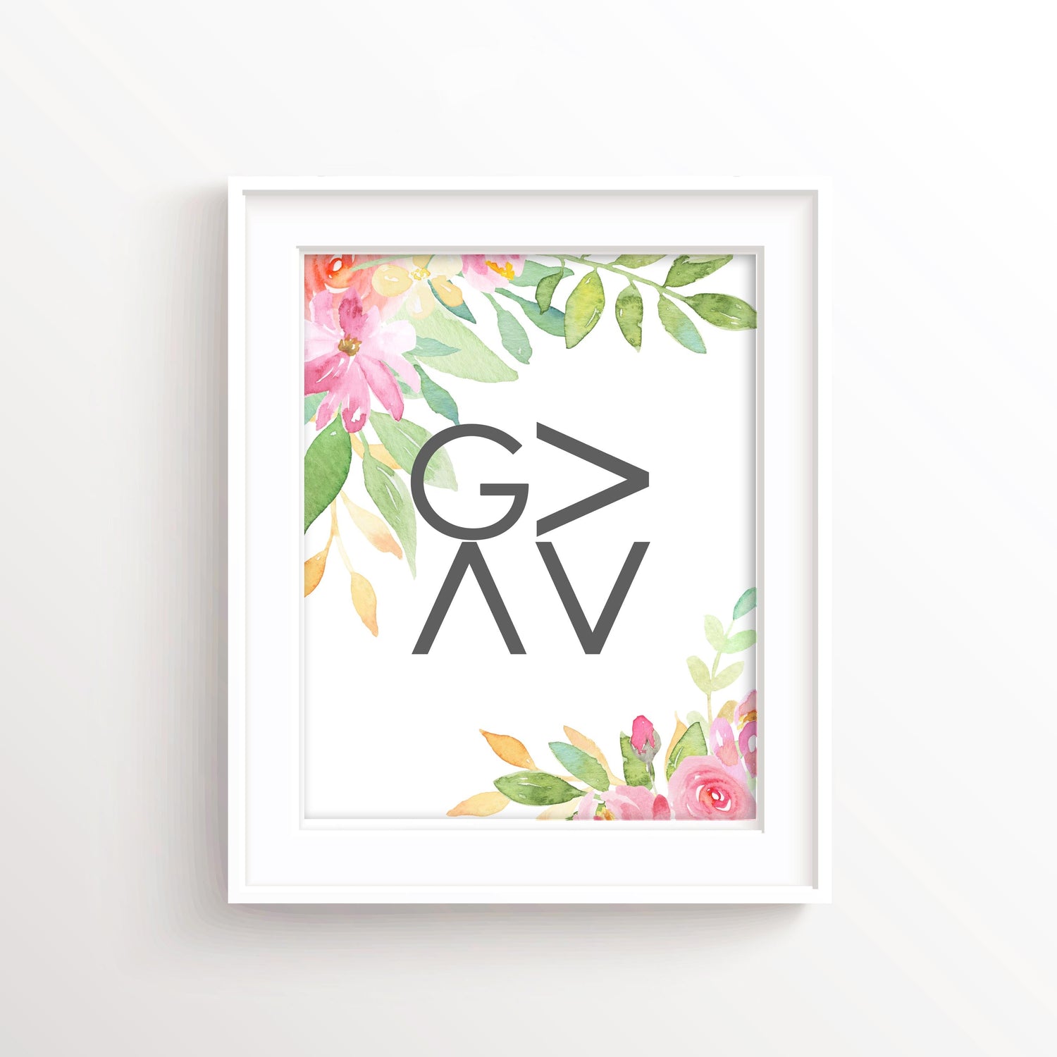 God is Greater than the Highs And Lows Verse Picture Wall Art Print