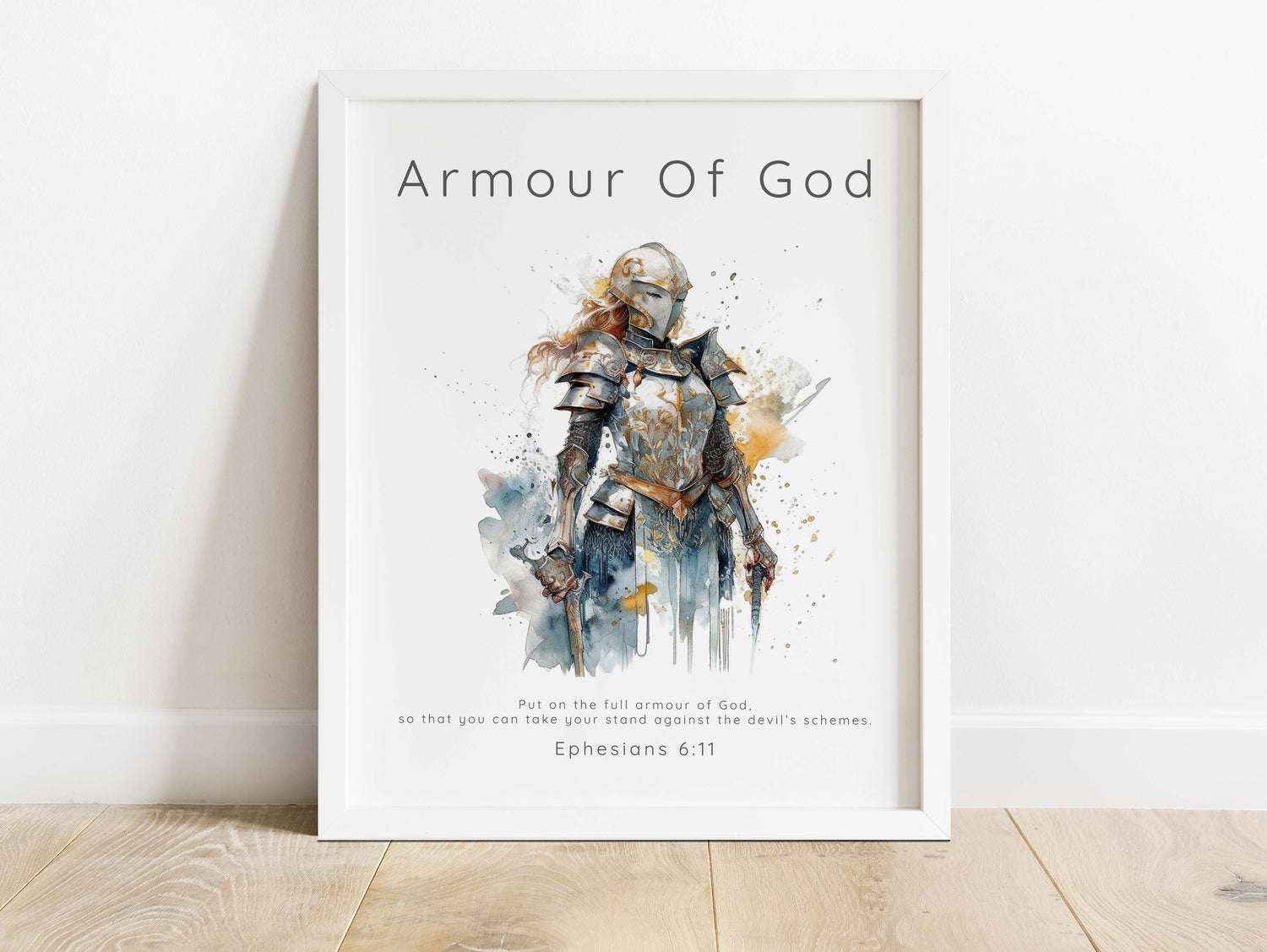 Watercolour representation of spiritual depth, Encouraging Christian poster for believers women and girls, Divine empowerment in art form