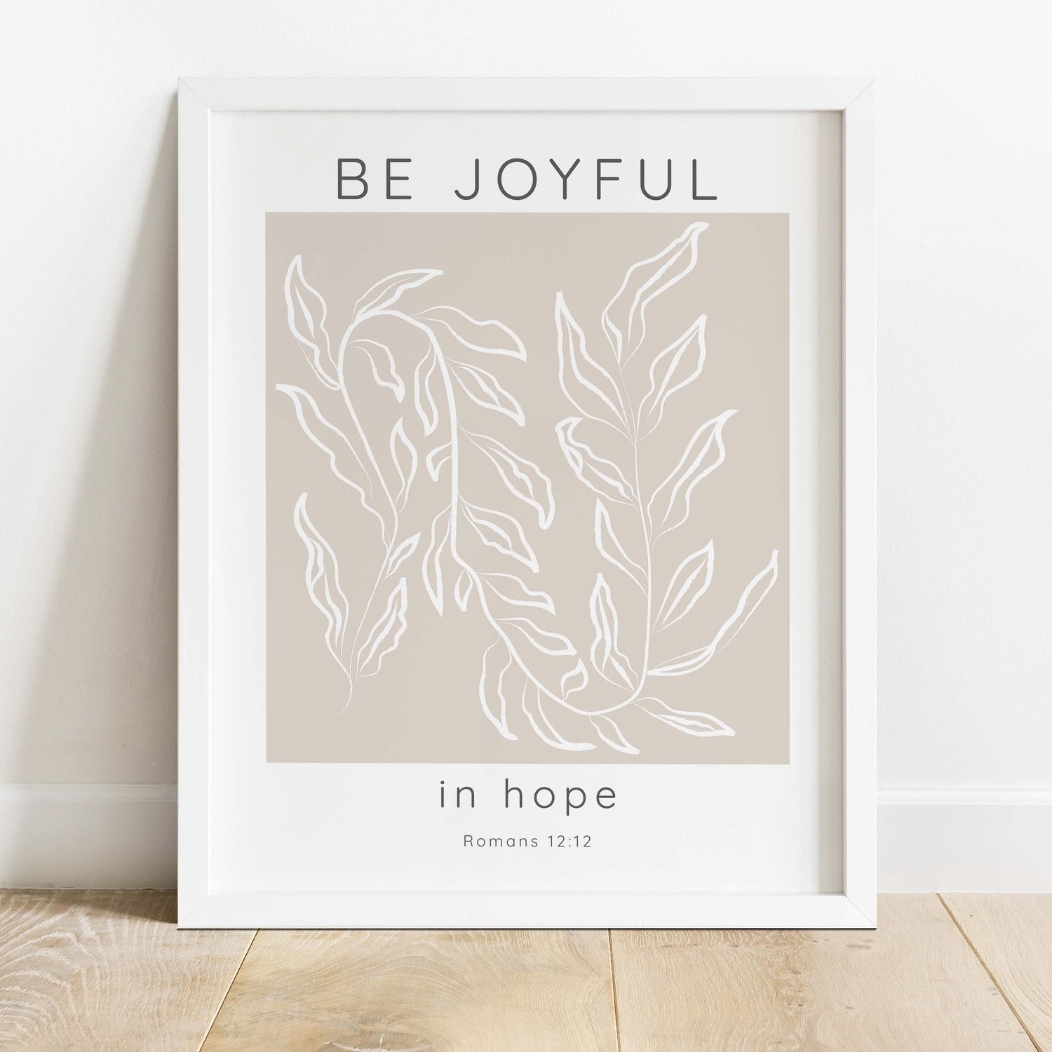 Bible Verse Wall Art Featuring 'Be Joyful in Hope', Christian Home Decor with Romans 12:12 Quote, be joyful in hope wall art print
