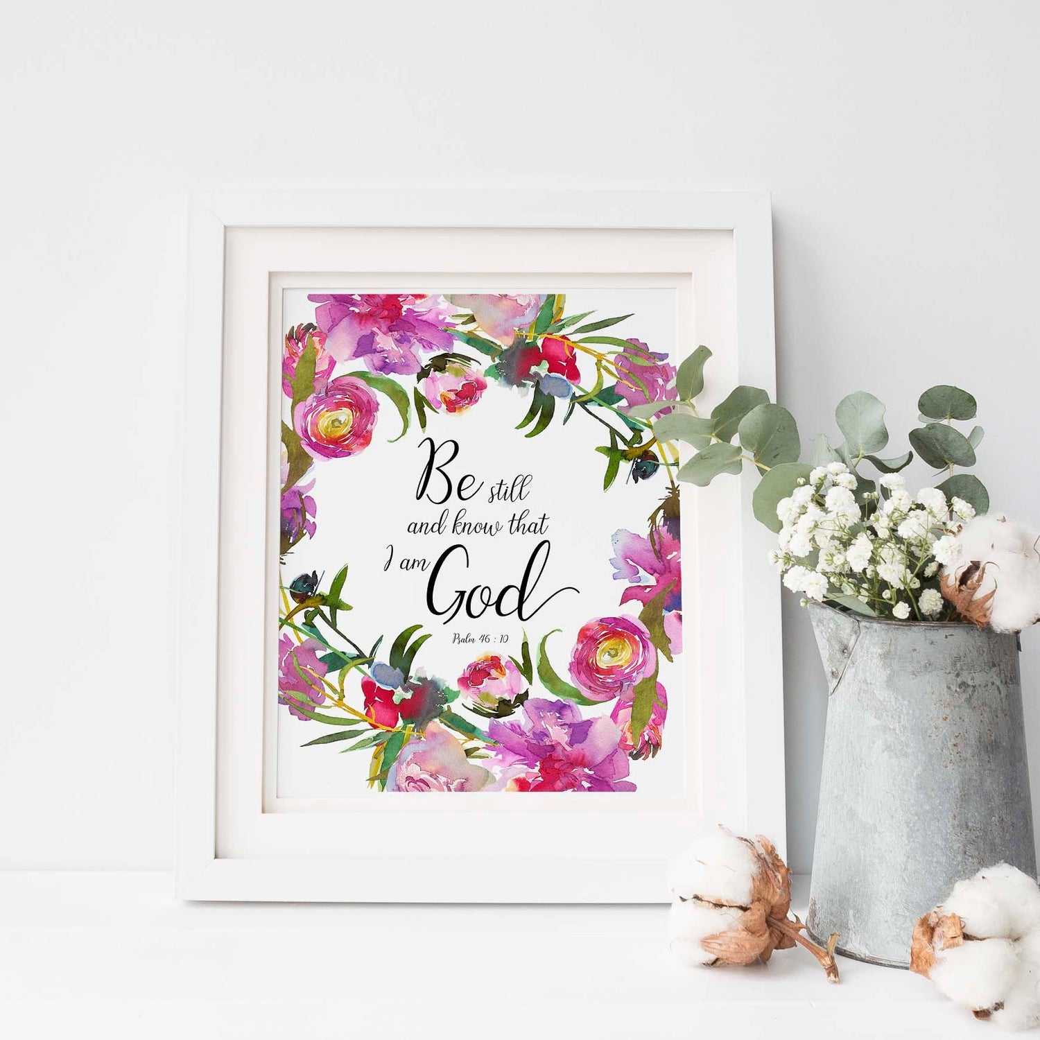 Religious Gifts, Bible Verse Printable Bible Verse Poster, Scripture Wall Art, Psalm 46 Printable, Psalm 46 Print, Art