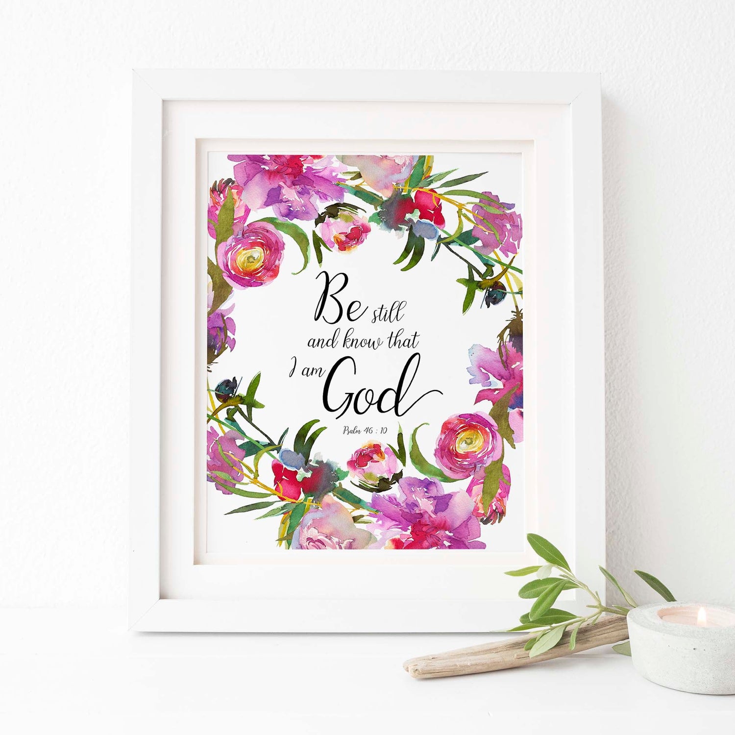Be Still and Know That I am God Wall Art, Psalm 46 10 Pictures Print, Psalm 46 10 Print, Christian Home Decor, Bible Art