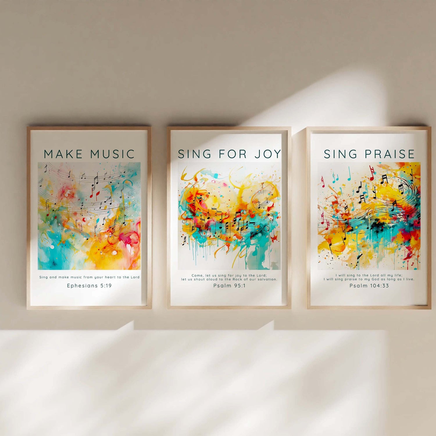 Scripture About Music, Christian Music Wall Art Bible Verse Decor, Christian wall art with music motifs, Ephesians 5:19 scripture decor