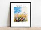 Bless The Lord O My Soul Wildflower Meadow Contemporary Chistian Art, Contemporary Christian Decor for Home, wildflower scripture