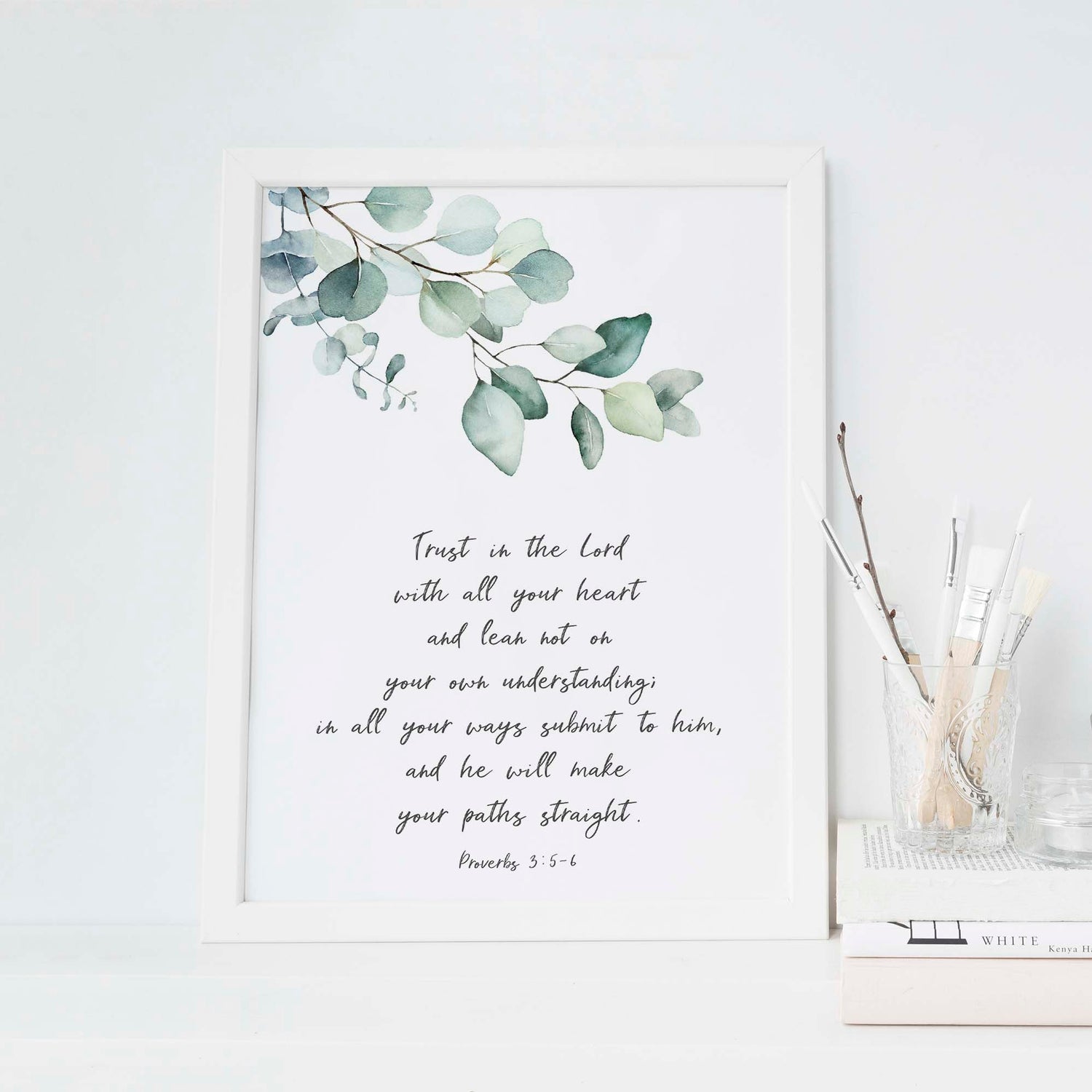 Trust in the Lord wall art, bedroom wall art, trust in the Lord with all your heart wall art, Trust in the Lord Print