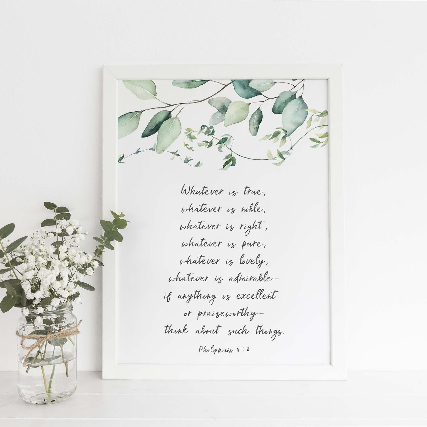 Encouraging Bible Verse Quote Print, scripture wall art print, bible verse wall art uk,religious wall art,