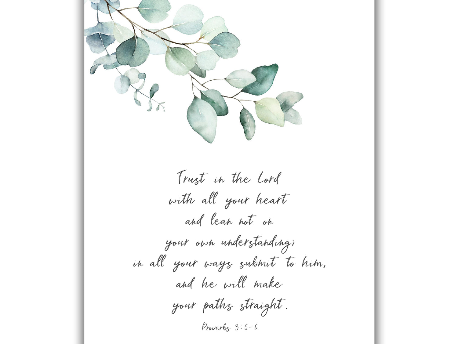 Trust in the Lord Print, Proverbs 3 5-6 Wall Art, Christian Pictures with Scriptures, amazing christian pictures