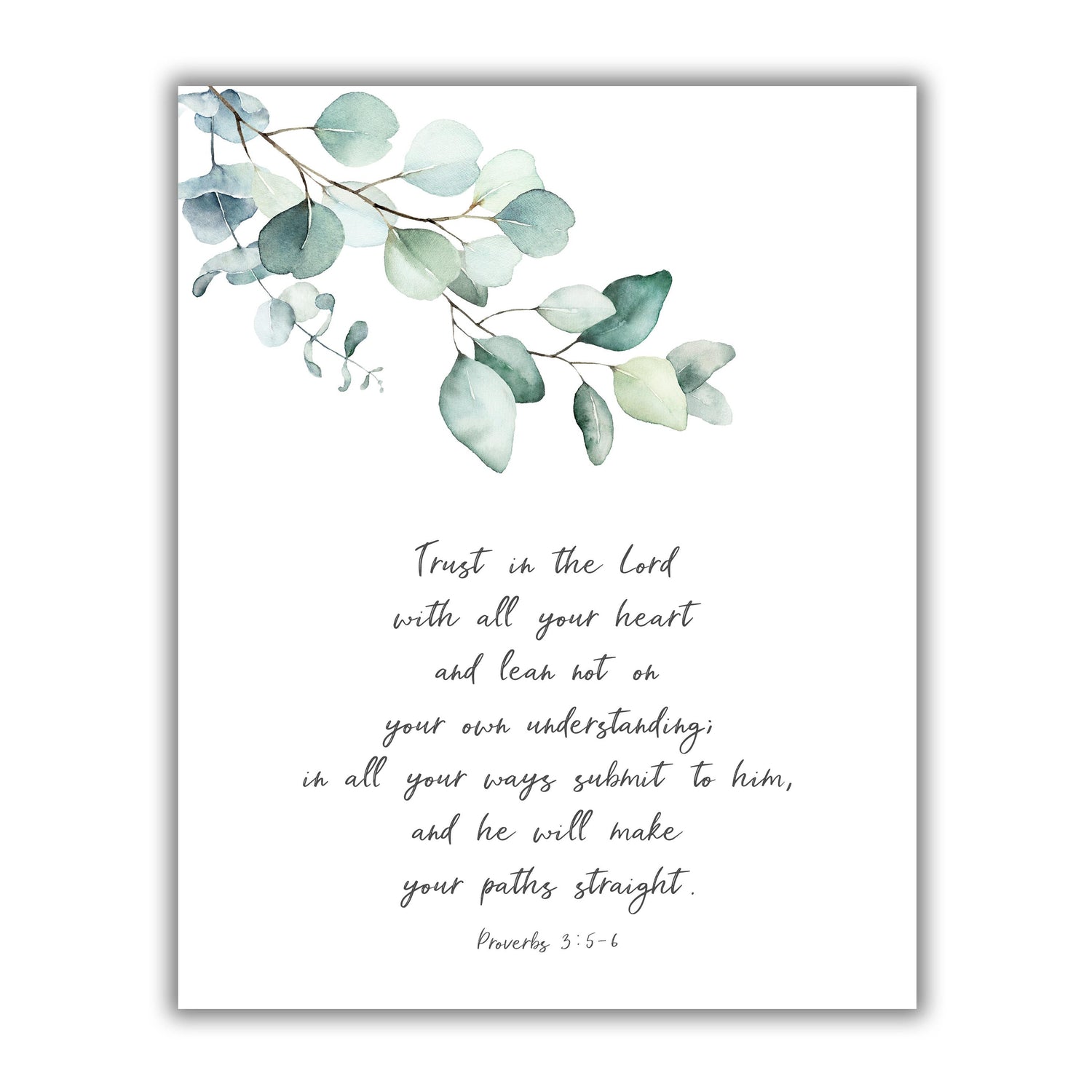 Trust in the Lord Print, Proverbs 3 5-6 Wall Art, Christian Pictures with Scriptures, amazing christian pictures