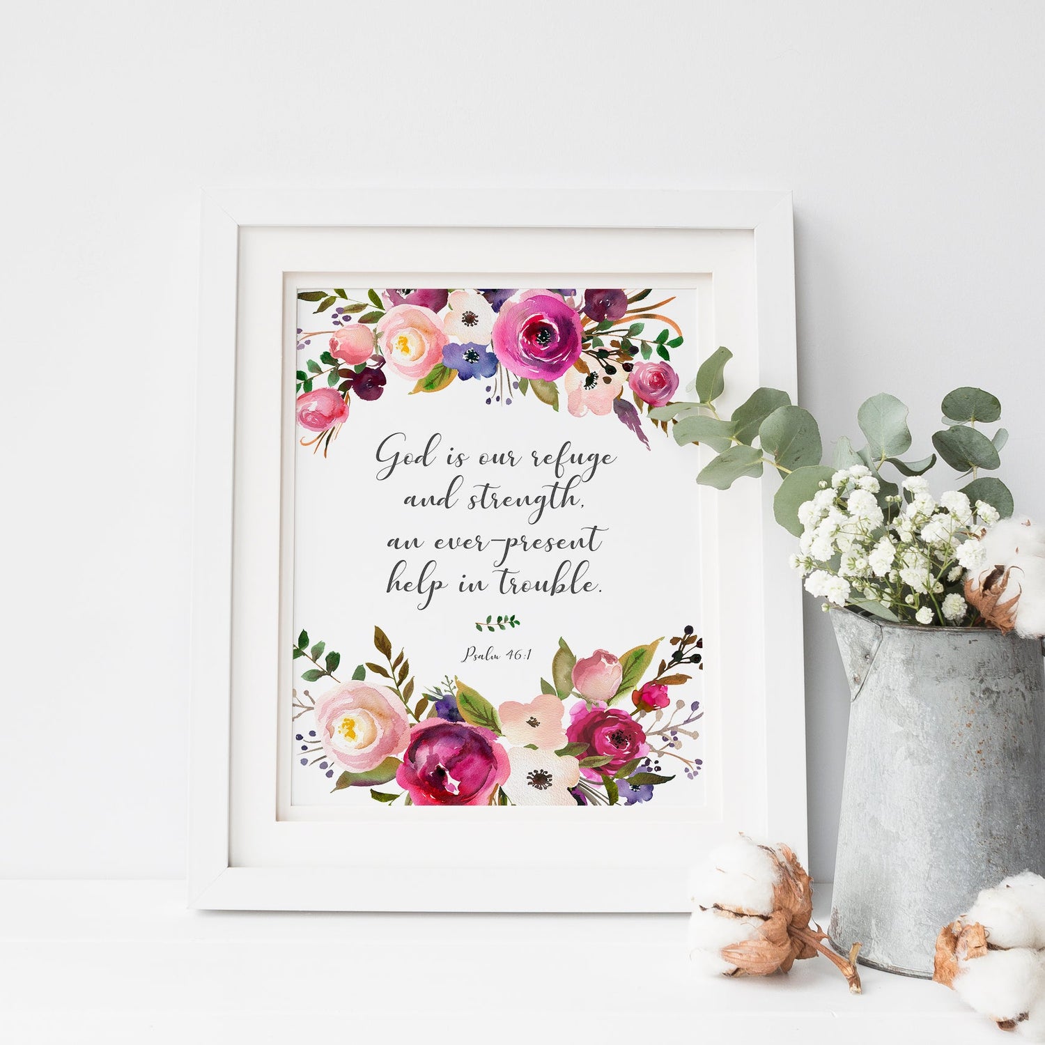 Psalm 46 1 Wall Art Pictures, Psalm 46 Print, Psalm 46 Printable, Psalm 46 Wall Art, Psalm 46 Decor