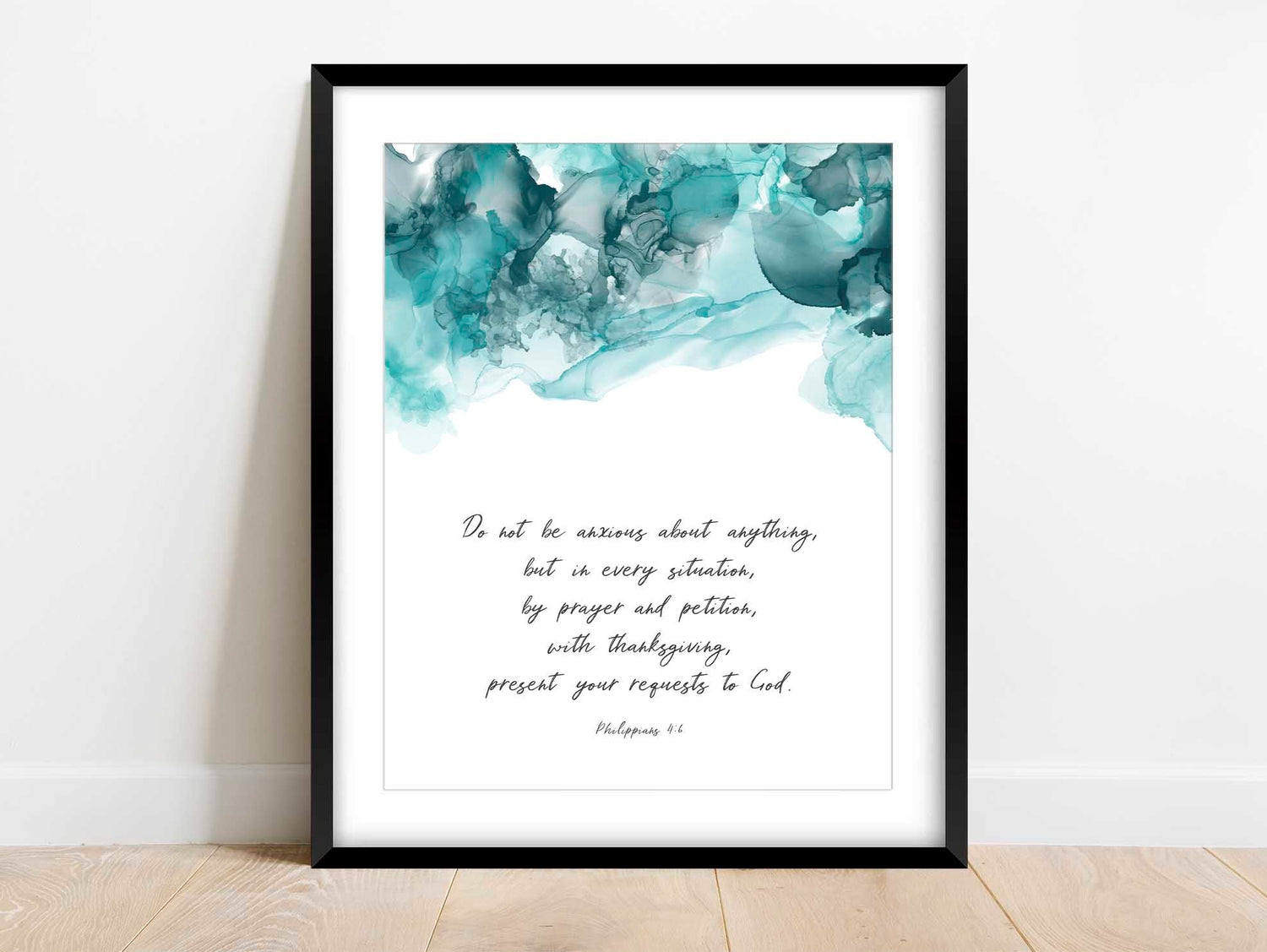 Philippians 4 6 Wall Art Decor, Do Not Be Anxious About Anything Art, Abstract serenity with Bible verse home print