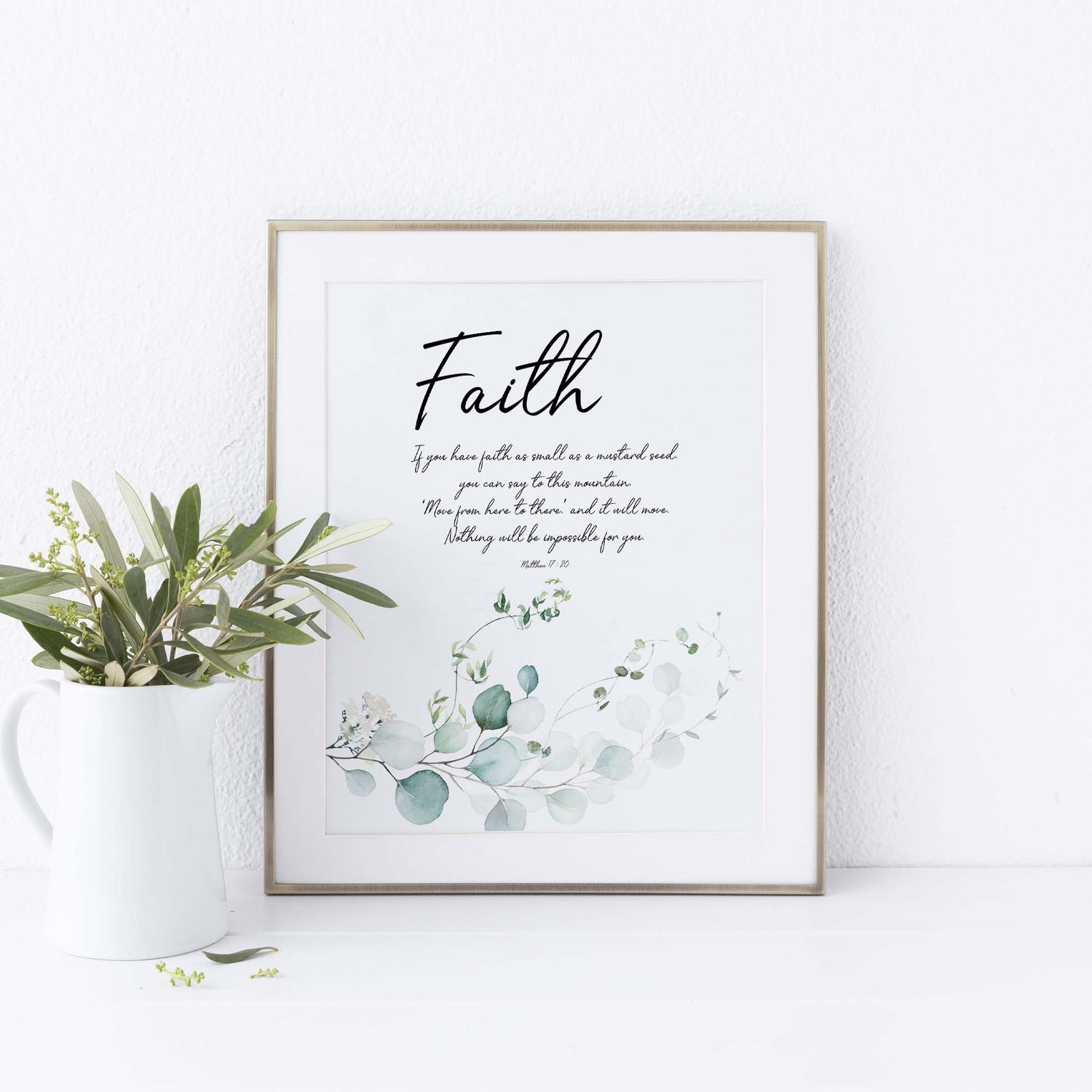 faith wall decor, prints for faith, print about faith, wall art about faith, poster about faith, faith printable, modern christian wall art