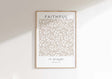 Faithful in Prayer Modern Bible Verse Print, Neutral Christian Decor, Faithful in Prayer Beige and White Scripture Wall Decor