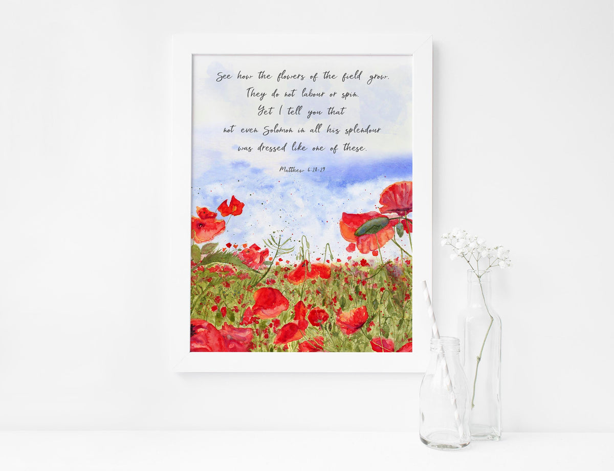 poppy field print, poppy field quote, poppy wall art, poppies art print, bible verse wall art, poppy bible verse, poppies bible verse
