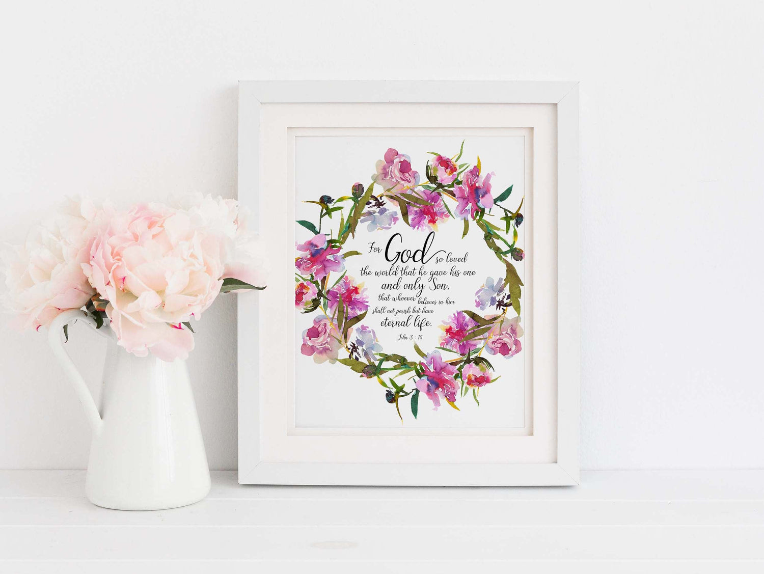 For God So loved the world printable, for God so loved the world print, For God so loved the world wall art, bible art