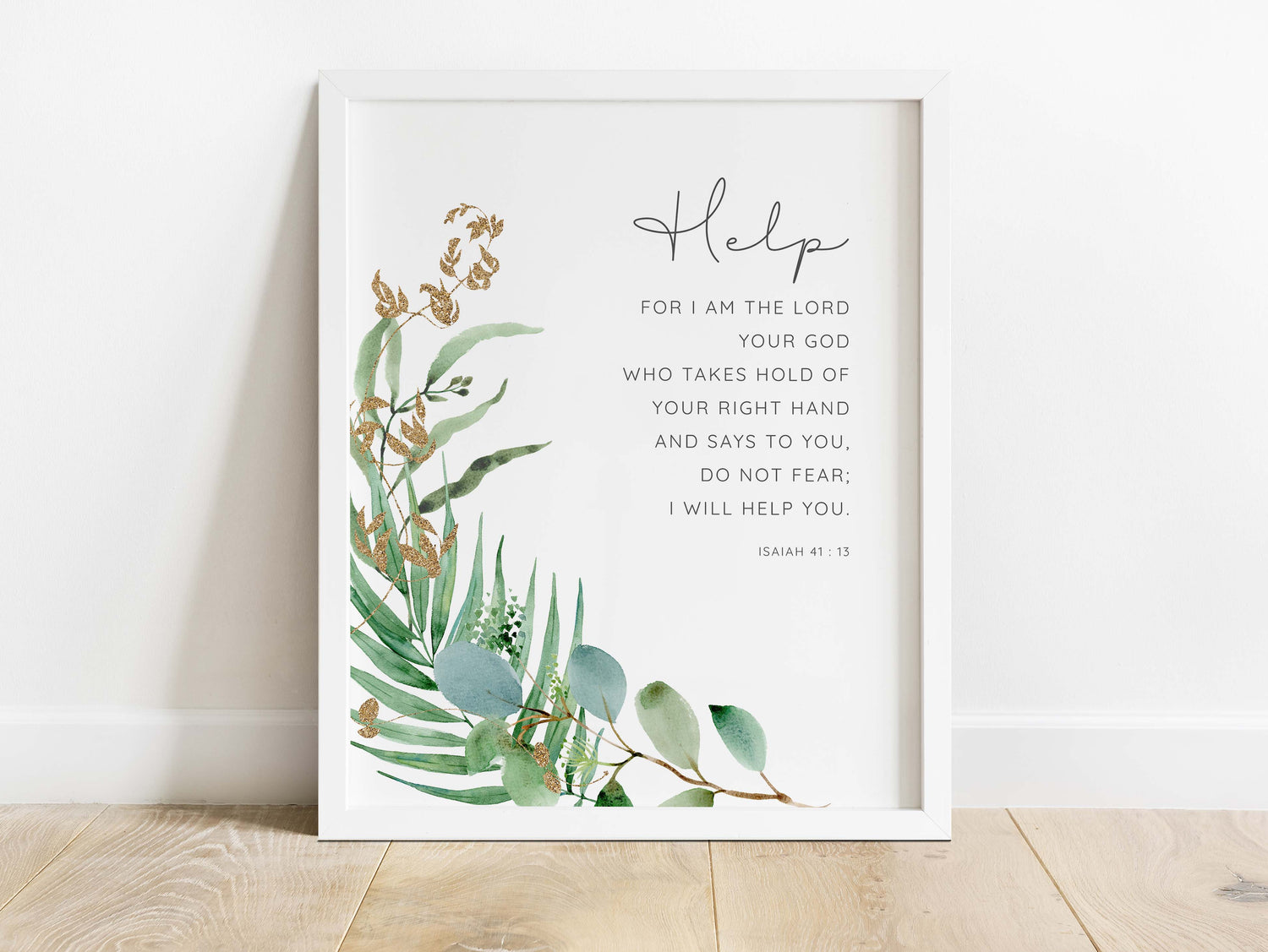 Isaiah 41 13 Wall Art Print, Encouraging Bible Verse, Scripture Art, Religious Wall Decor, Encouraging Bible Verse, Christian Gift Ideas