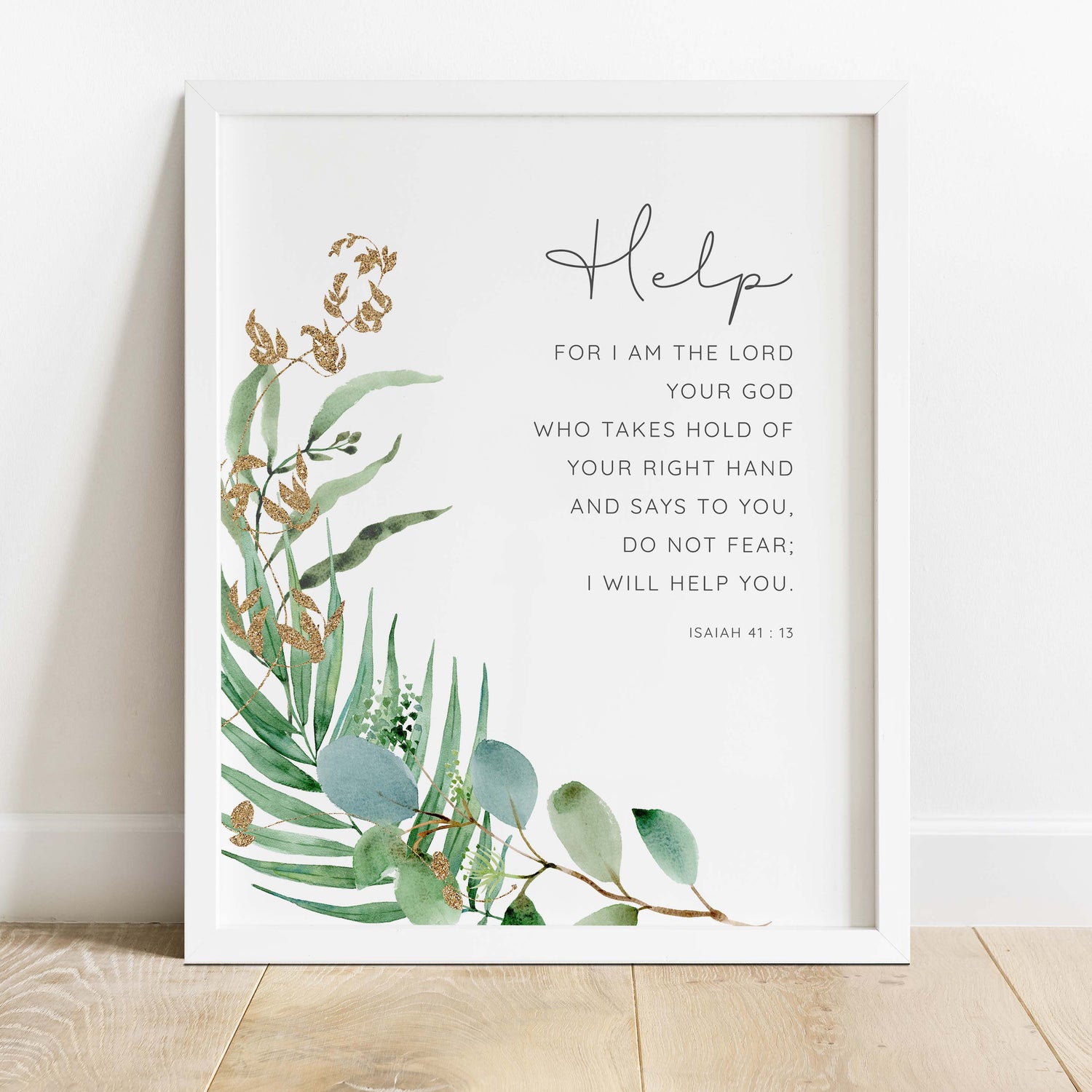 Isaiah 41 13 Wall Art Print, Encouraging Bible Verse, Scripture Art, Religious Wall Decor, Encouraging Bible Verse, Christian Gift Ideas