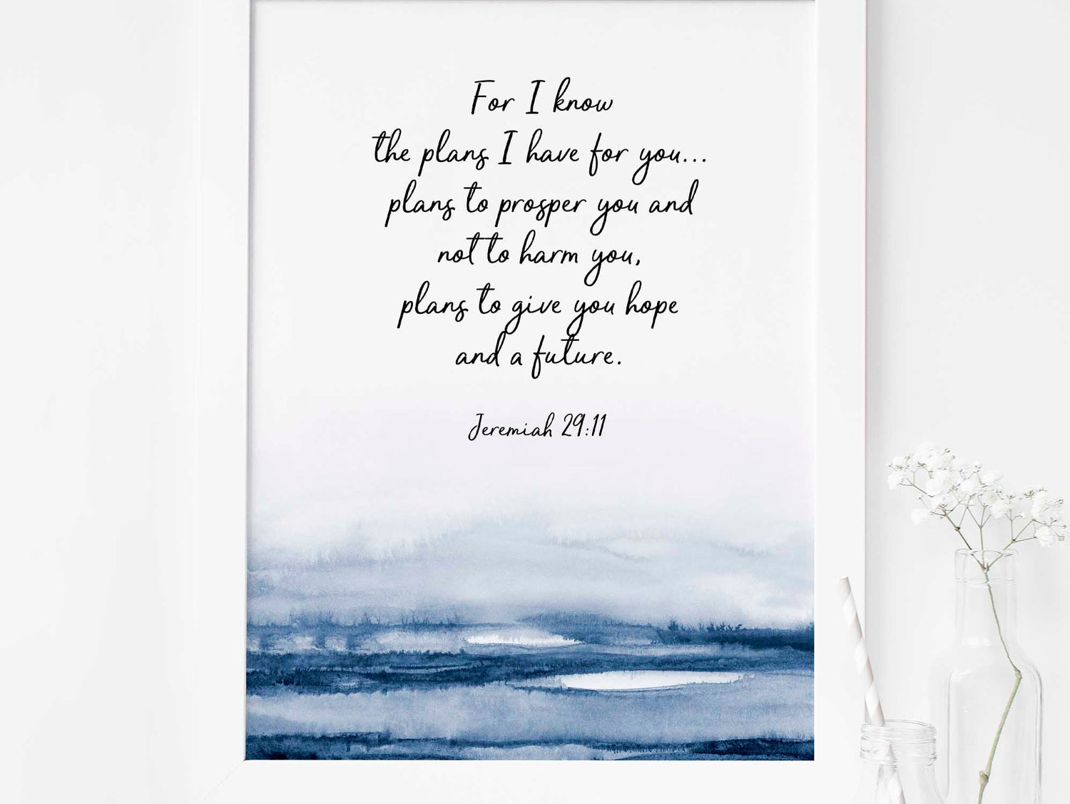 For I Know The Plans I Have For You Decor, Modern Christian Wall Art, For I know The Plans I have for you wall art print