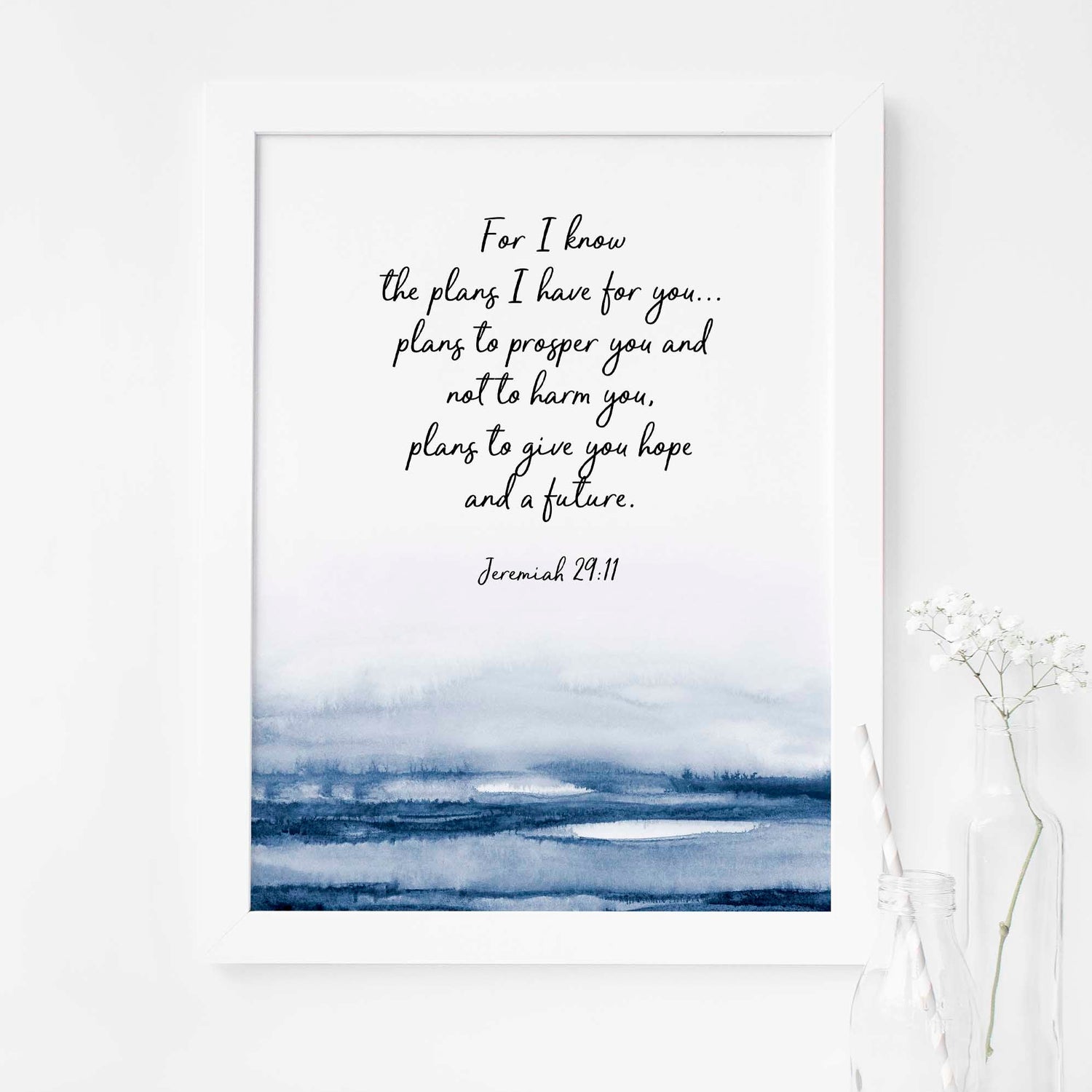 For I Know The Plans I Have For You Decor, Modern Christian Wall Art, For I know The Plans I have for you wall art print