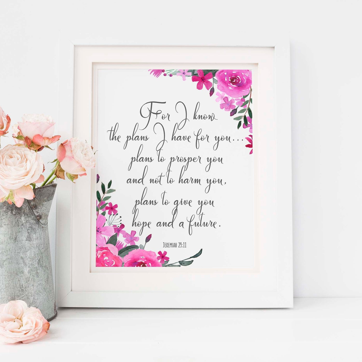 Bible Verse Jeremiah 29 11 Poster, For I Know The Plans I Have For You, Jeremiah 29 Print, Jeremiah 29 Printable Gift