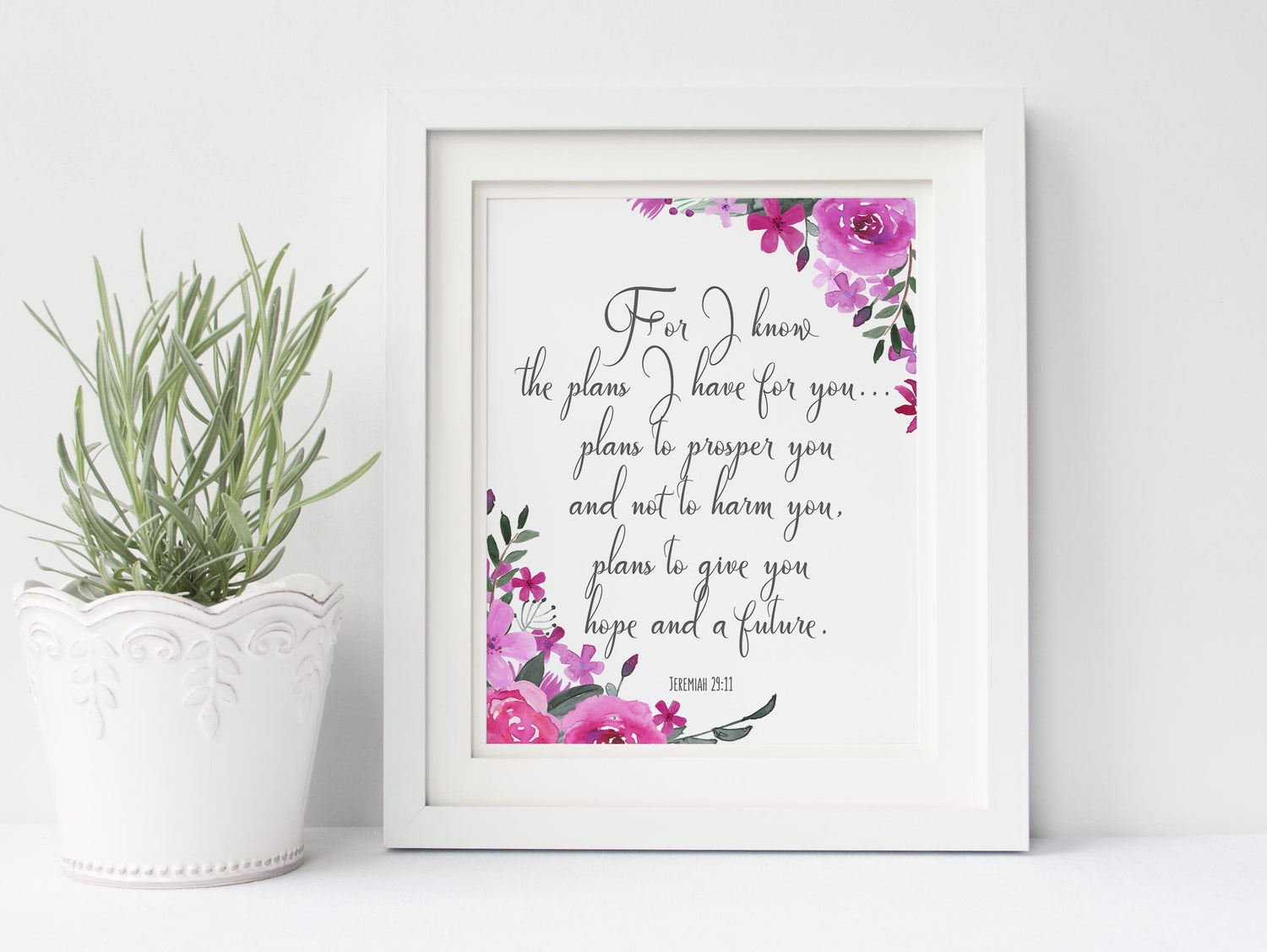 Bible Verse Jeremiah 29 11 Poster, For I Know The Plans I Have For You, bible verse wall art uk, bible verse art uk
