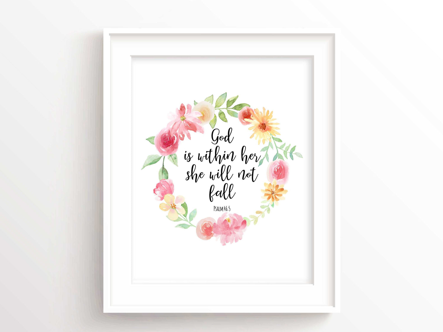 God is Within Her She Will Not Fall Christian Art Prints, Christian Gifts, Christian Decor, Housewarming gift for Christian Home