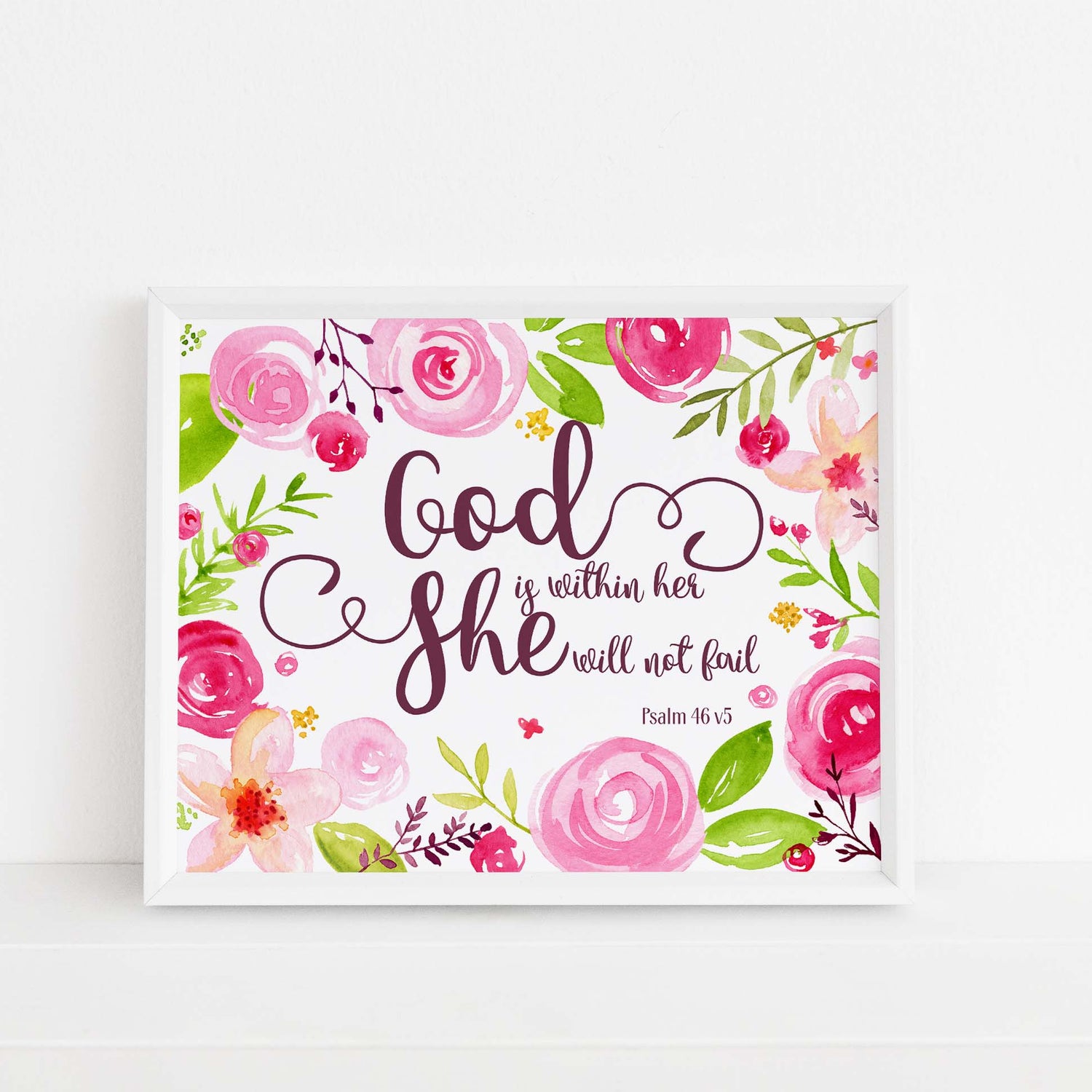 Floral bible verses, floral bible verse print, christian gifts for women, girls nursery bible verse, floral scripture