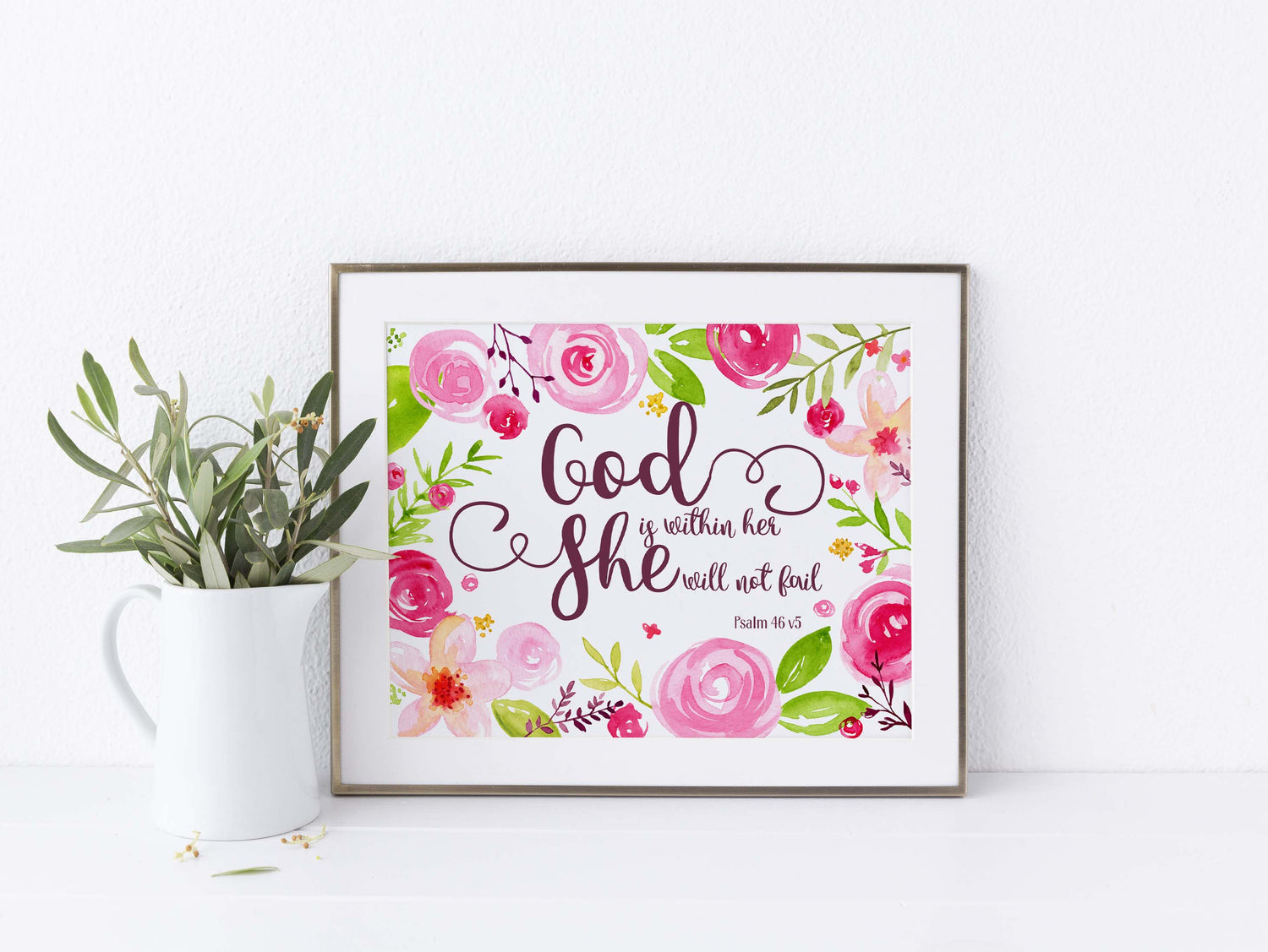 Psalm 46 5 Print, Psalm 46 5 Poster, Psalm 46 5 Art, Psalm 46 5 Wall Art, Psalm 46 5 Decor, christian woman quotes