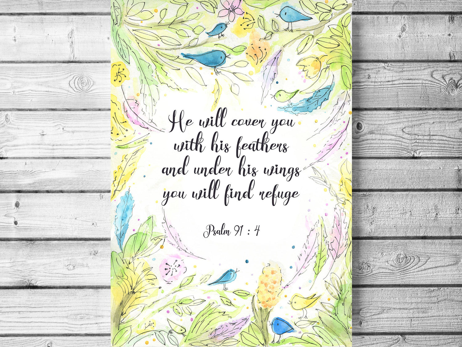 Wall Art for Baby, Art for Baby, Bird Nursery Print, Watercolor Bible, Bible Verse, Bible Verse Print