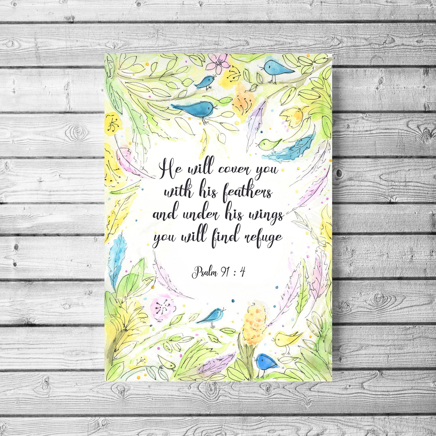 Wall Art for Baby, Art for Baby, Bird Nursery Print, Watercolor Bible, Bible Verse, Bible Verse Print