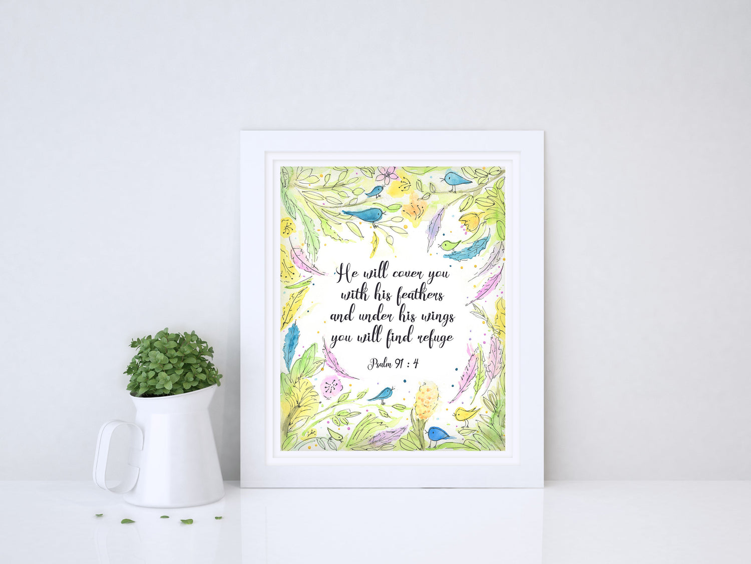 He Will Cover You, Cover You With His, With His Feathers, Psalm 91 4, Psalm 91 4 Wall Art