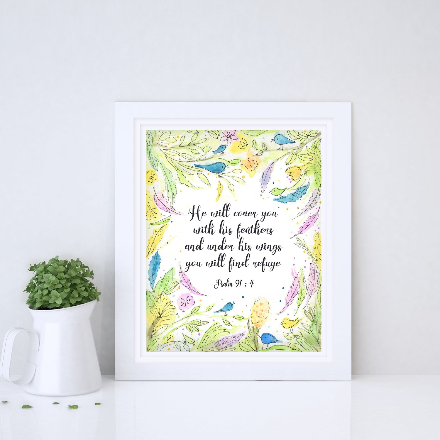 He Will Cover You, Cover You With His, With His Feathers, Psalm 91 4, Psalm 91 4 Wall Art