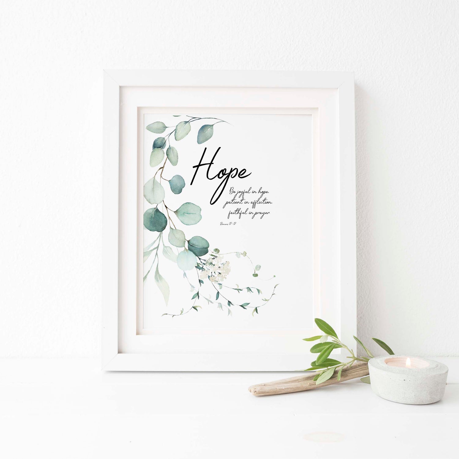 Be Joyful in Hope Wall Decor, Botanical Christian Wall Art, Hope Art, Hope Print, Hope Wall Art, Be Joyful in Hope Print