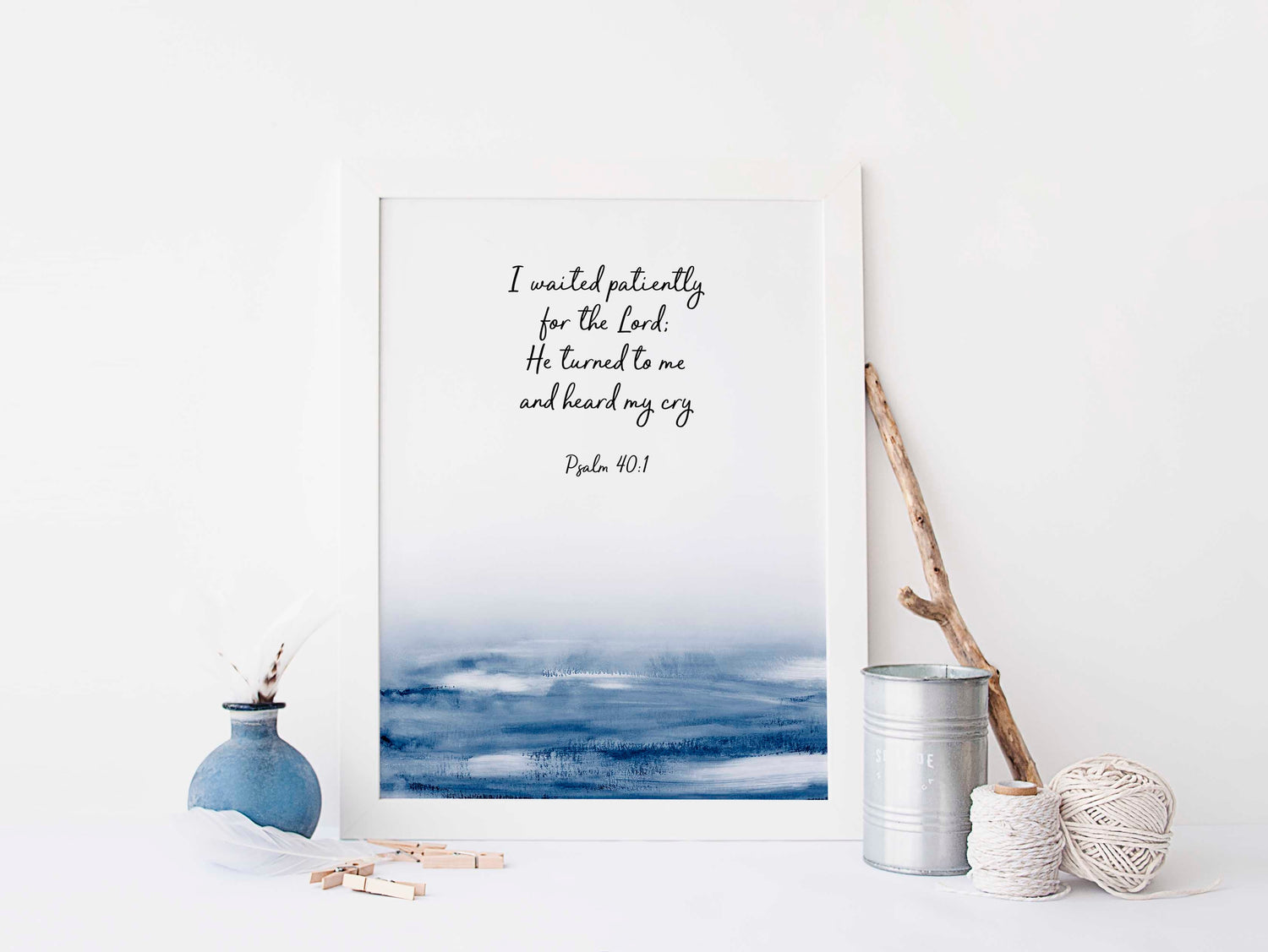 I Waited Patiently for the Lord Print, Psalm 40 Bible Verse Wall Art, Psalm 40 Print, Psalm 40 Wall Art, Psalm 40 Picture
