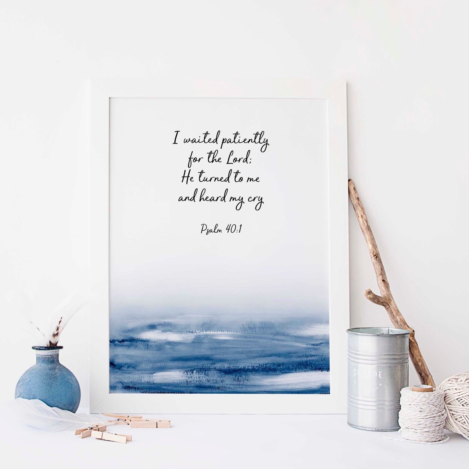 I Waited Patiently for the Lord Print, Psalm 40 Bible Verse Wall Art, Psalm 40 Print, Psalm 40 Wall Art, Psalm 40 Picture