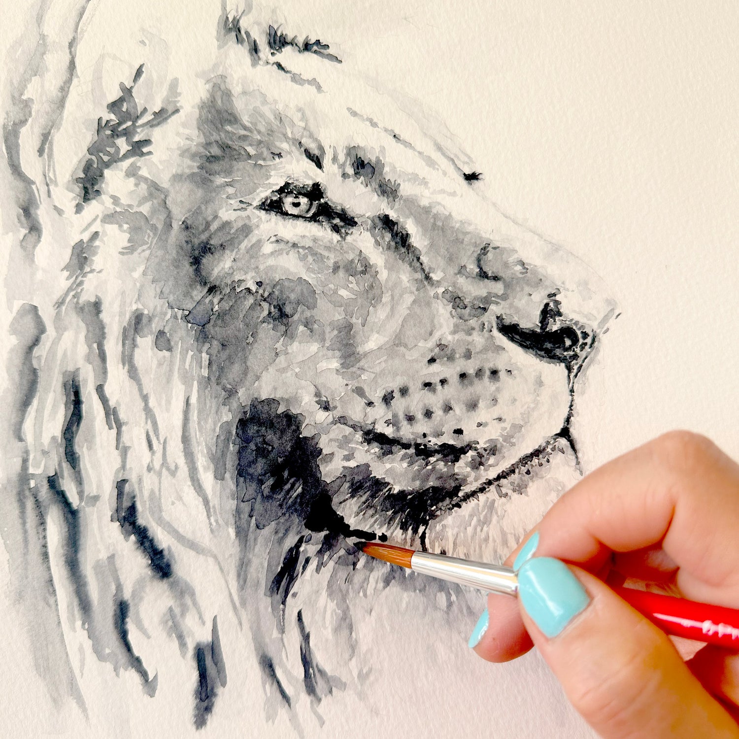 Triumphant Lion Portrait Bible Verse Print for Home Decor, Elegant Lion of Judah Watercolor Art with Scriptural Inspiration