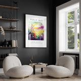 Happiness-themed floral Psalm 16:11 print, Uplifting joy and scripture wall decoration, Pink and yellow flower meadow biblical art