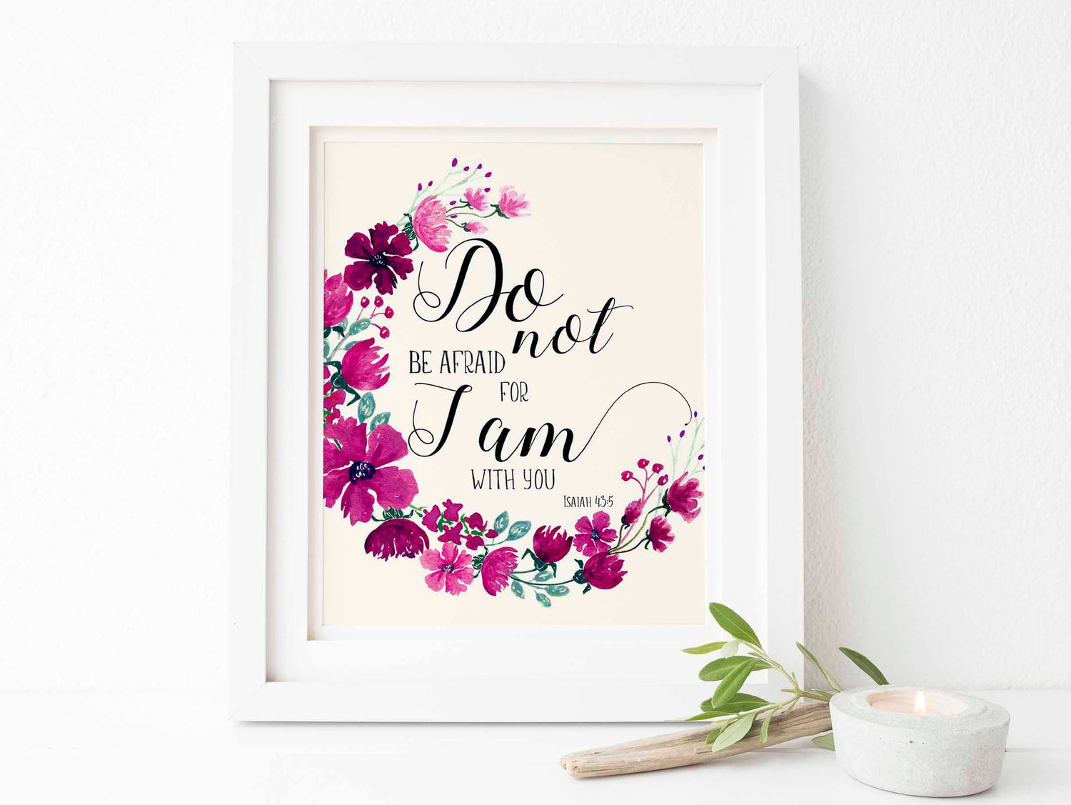 Isaiah 43 5 Picture Art Print, Do Not Be Afraid Bible Verse Wall Art, do not be afraid verses bible, scripture wall art