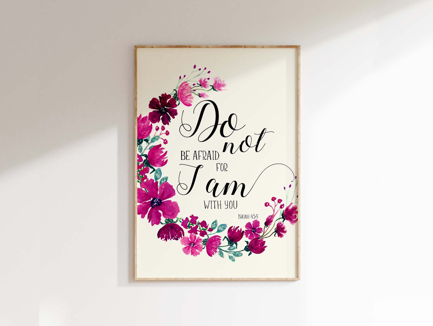 Elegant Pink and Purple Faithful Wall Decor, Comforting Biblical Verse Art Print, Christian Decor for Living Spaces