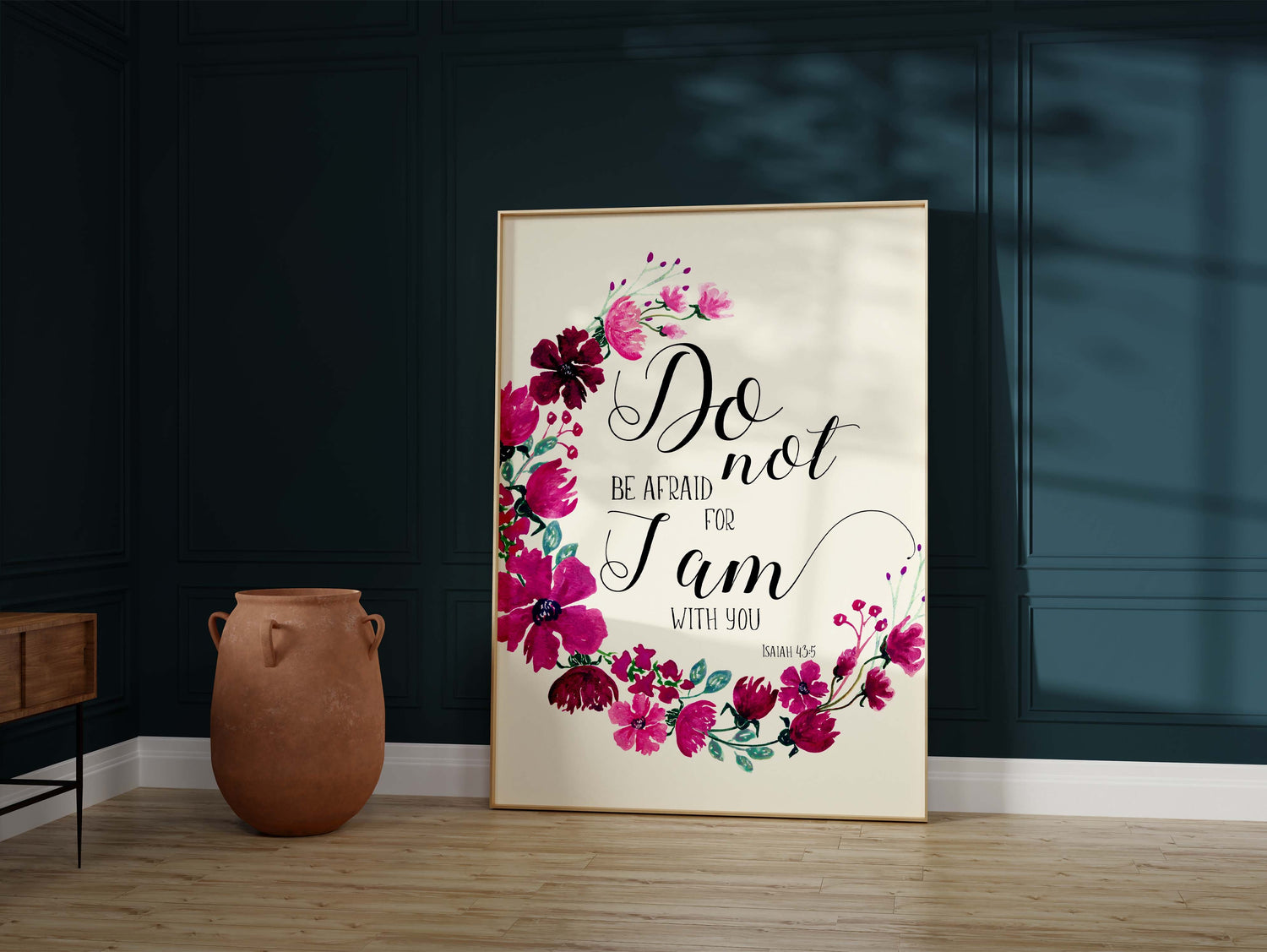 Christian Wall Art for Home, Pink/Purple Christian Floral Wall Decor, christian woman gift idea, gift ideas for christian women