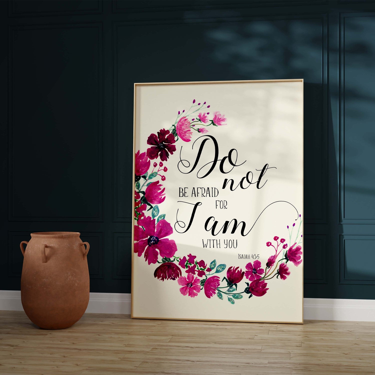 Christian Wall Art for Home, Pink/Purple Christian Floral Wall Decor, christian woman gift idea, gift ideas for christian women