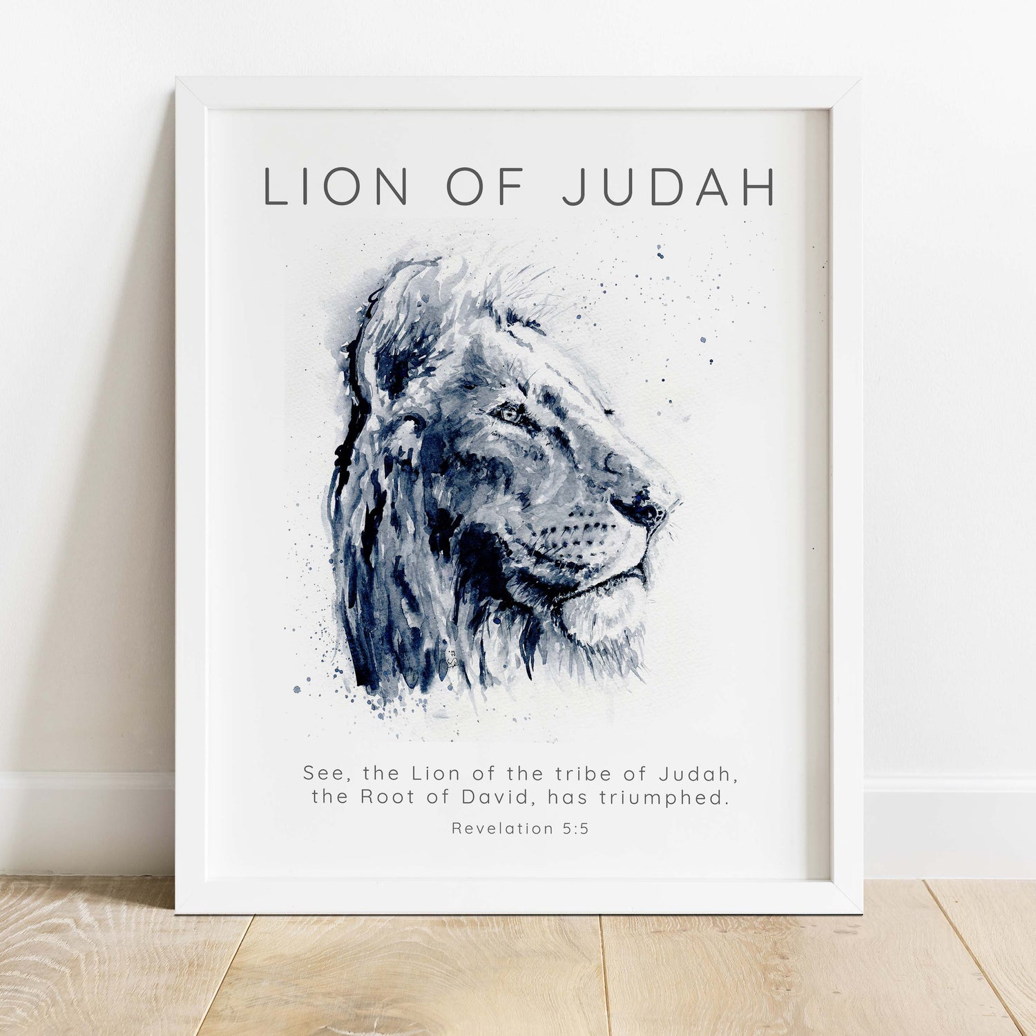 Symbolic Lion of Judah Watercolor Print for Faithful Homes, Revelation 5:5 Inspired Lion of Judah Watercolour Artwork