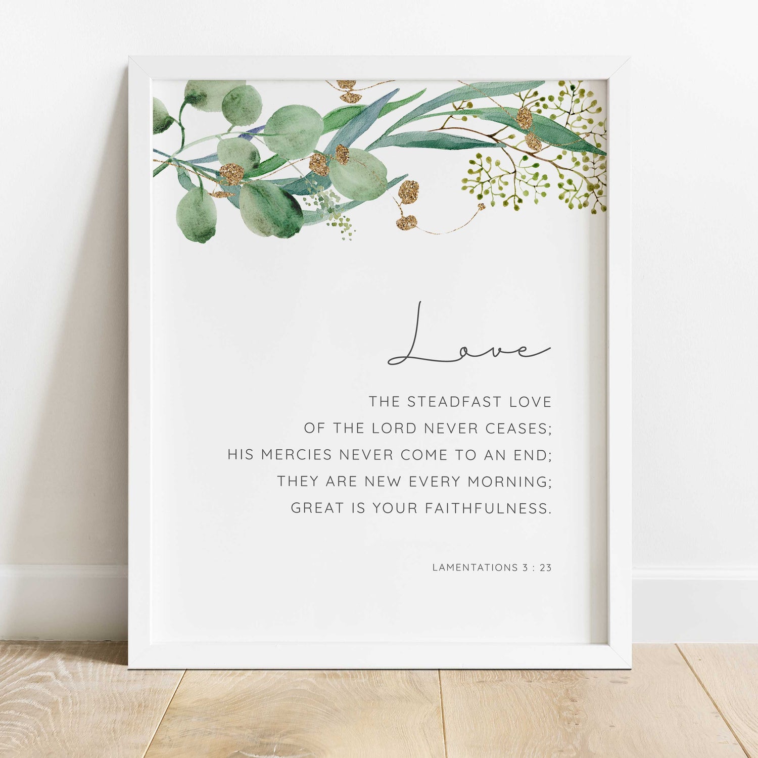 His mercies Are New Every Morning Wall Art, Botanical Christian Art, Lamentations wall art, lamentations print, scripture art