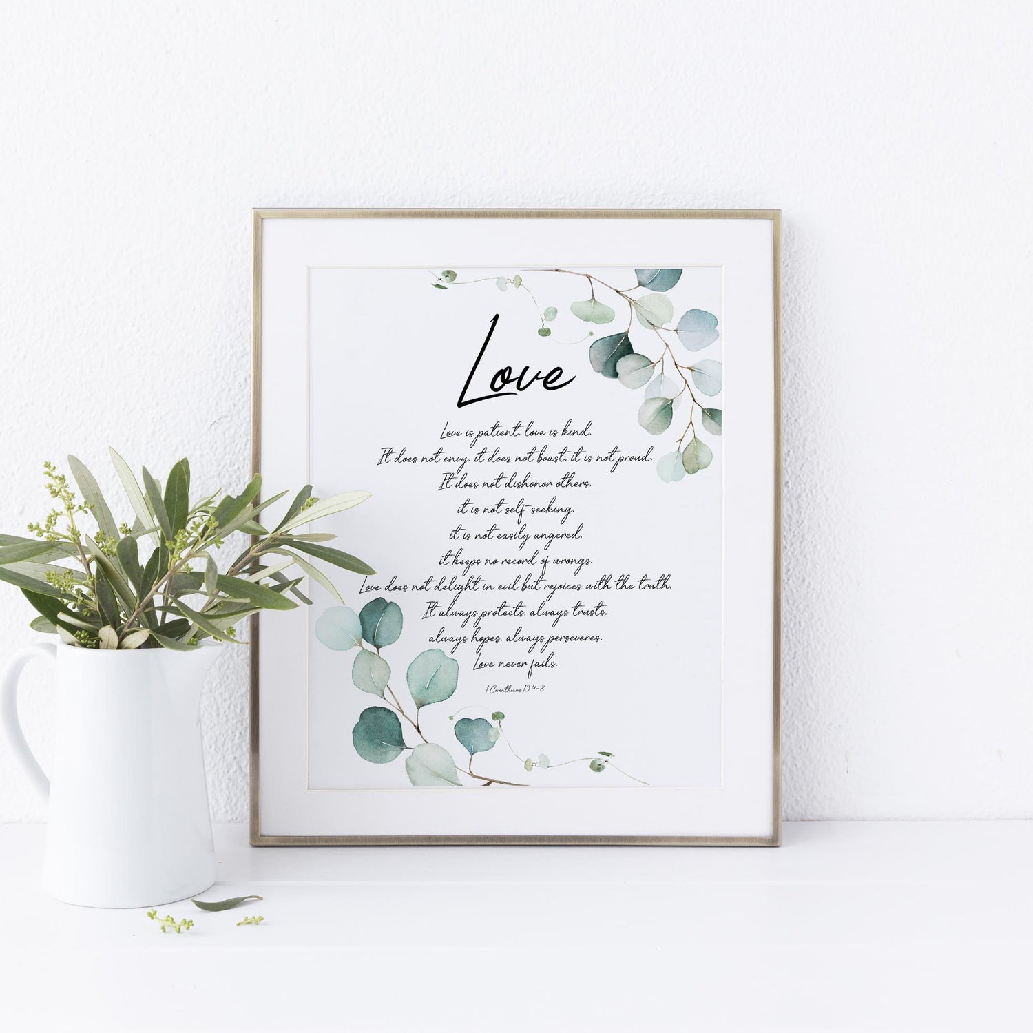 love is patient love is kind bible verse, love is patient love is kind quote, love is patient love is kind wall art print