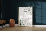 Name and date for print, Biblical love quote art for couples, scripture art with date