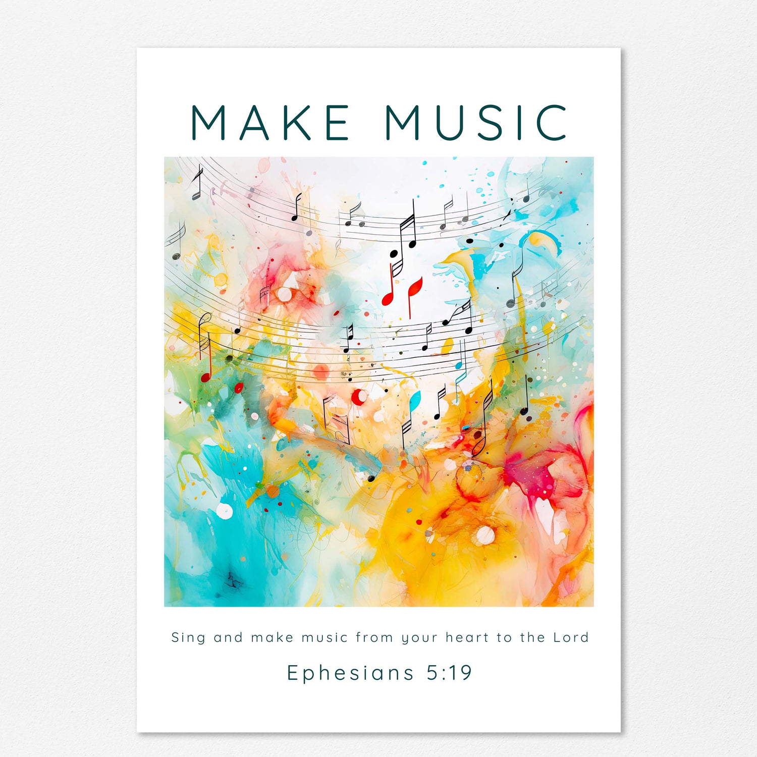 Wall decor blending faith and contemporary design, Sing and make music from the heart – Christian artwork, abstract Christian wall art