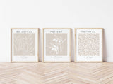 Botanical Leaf Motif Wall Art with Romans 12:12, Christian Scripture Wall Decor in Neutral Colors, Patient in Affliction Romans 12:12 Art