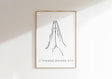 Grace your space with a minimalist 1 Thessalonians 5:17 print - praying hands and 'Pray Continually' quote, a symbol of faith.