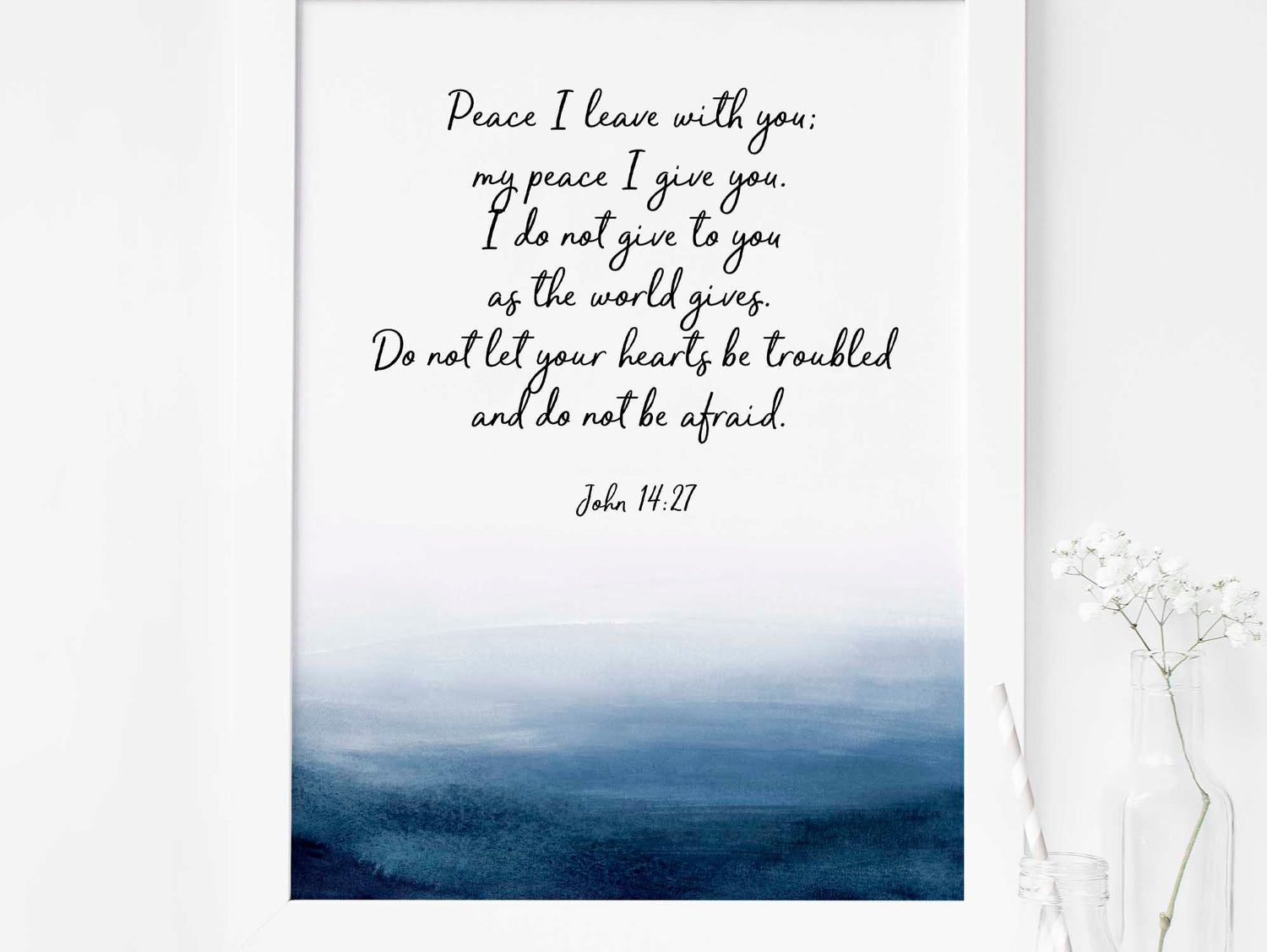 Peace I Leave With You Print Printable, Abstract Christian Wall Art, Bathroom Bible Verse, Bathroom Bible Verse Wall Art